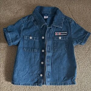 Kids Denim Jacket with Ice Cream Patch